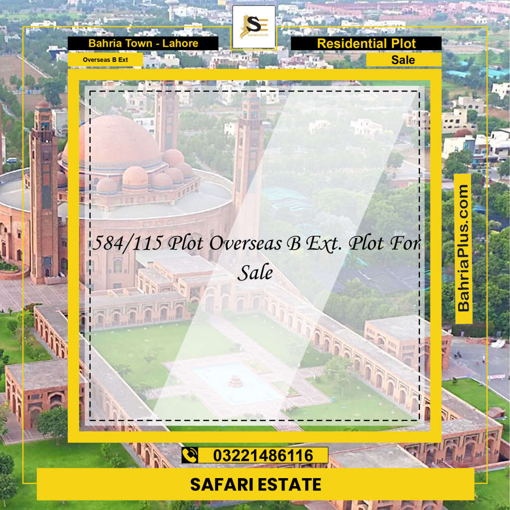 10 Marla Residential Plot for Sale in Overseas B Ext -  Bahria Town, Lahore - (BP-253266)
