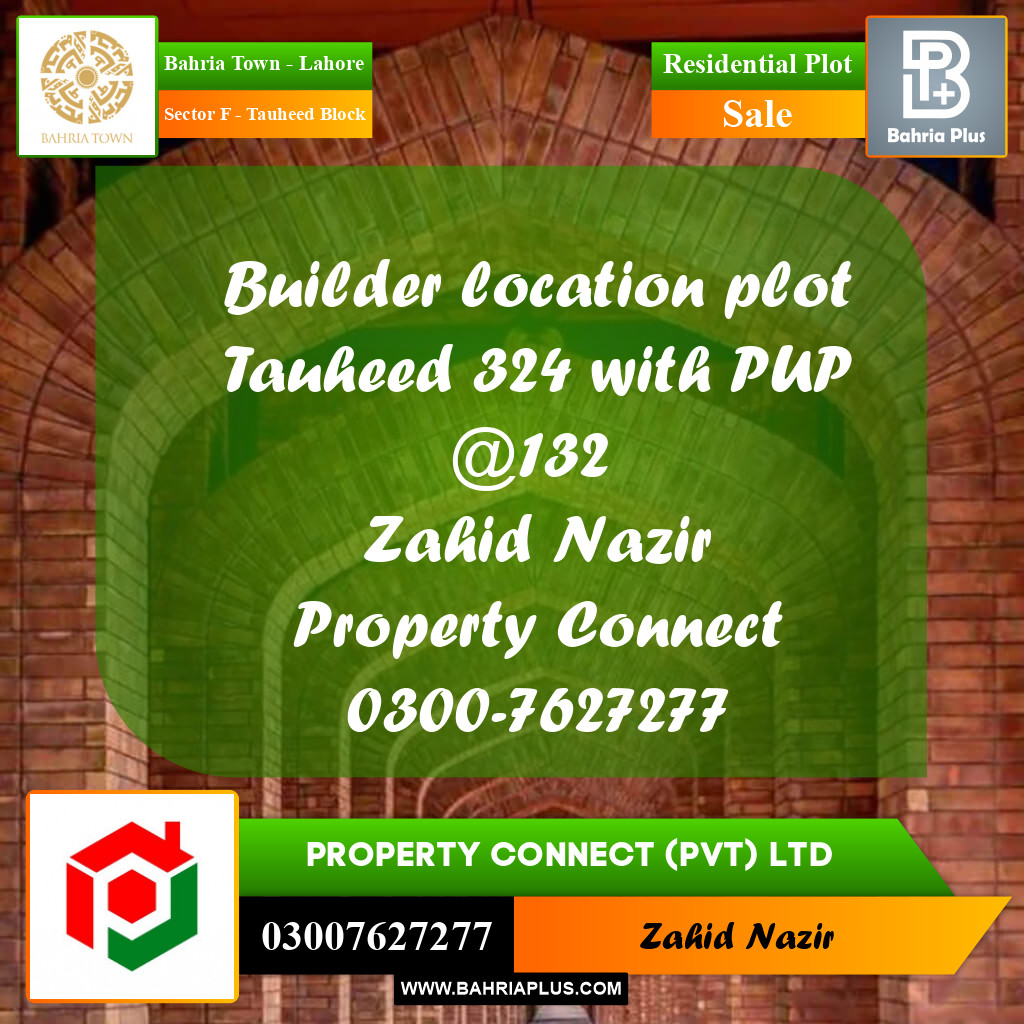Residential Plot for Sale in Sector F - Tauheed Block -  Bahria Town, Lahore - (BP-253269)