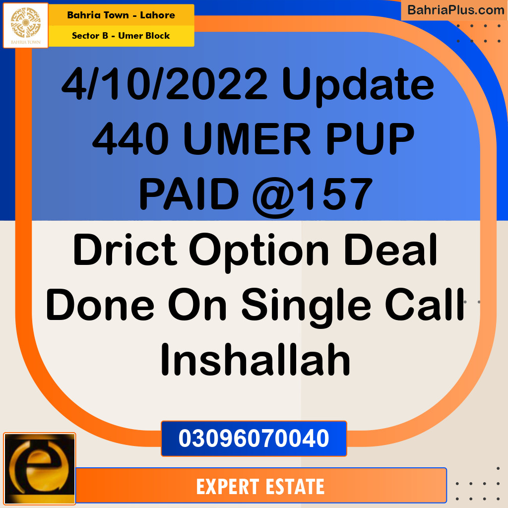 8 Marla Residential Plot for Sale in Sector B - Umer Block -  Bahria Town, Lahore - (BP-253292)