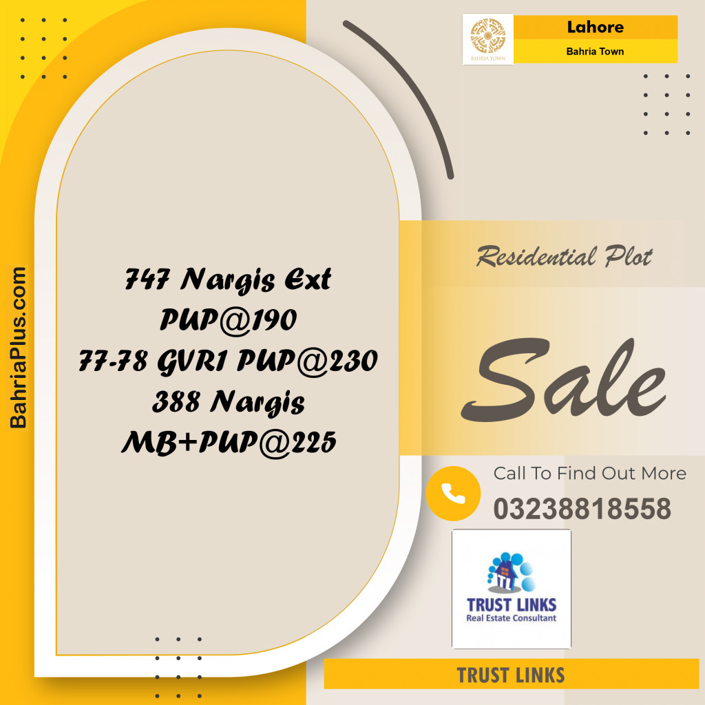 Residential Plot for Sale in Bahria Town, Lahore - (BP-253300)