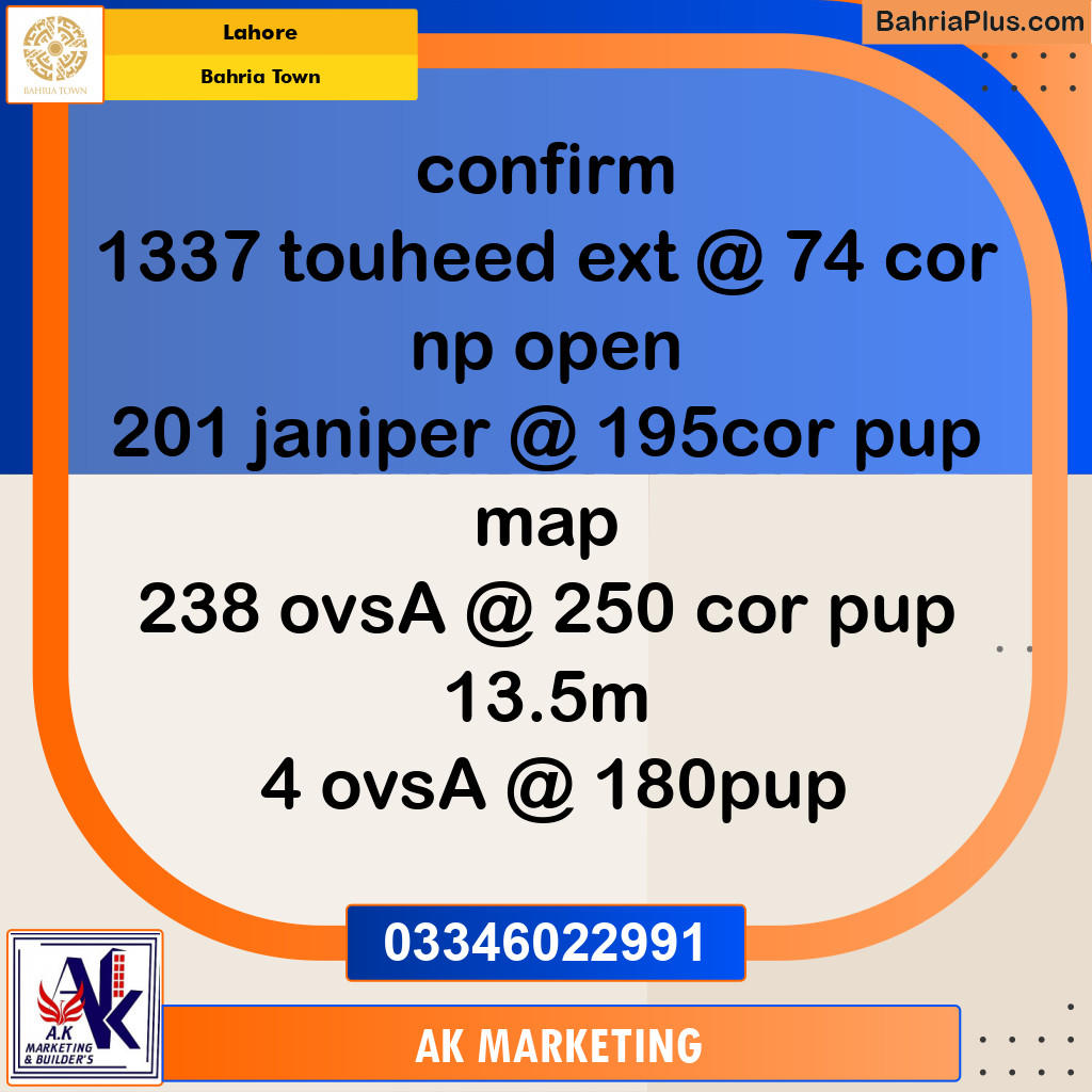 10 Marla Residential Plot for Sale in Bahria Town, Lahore - (BP-253305)