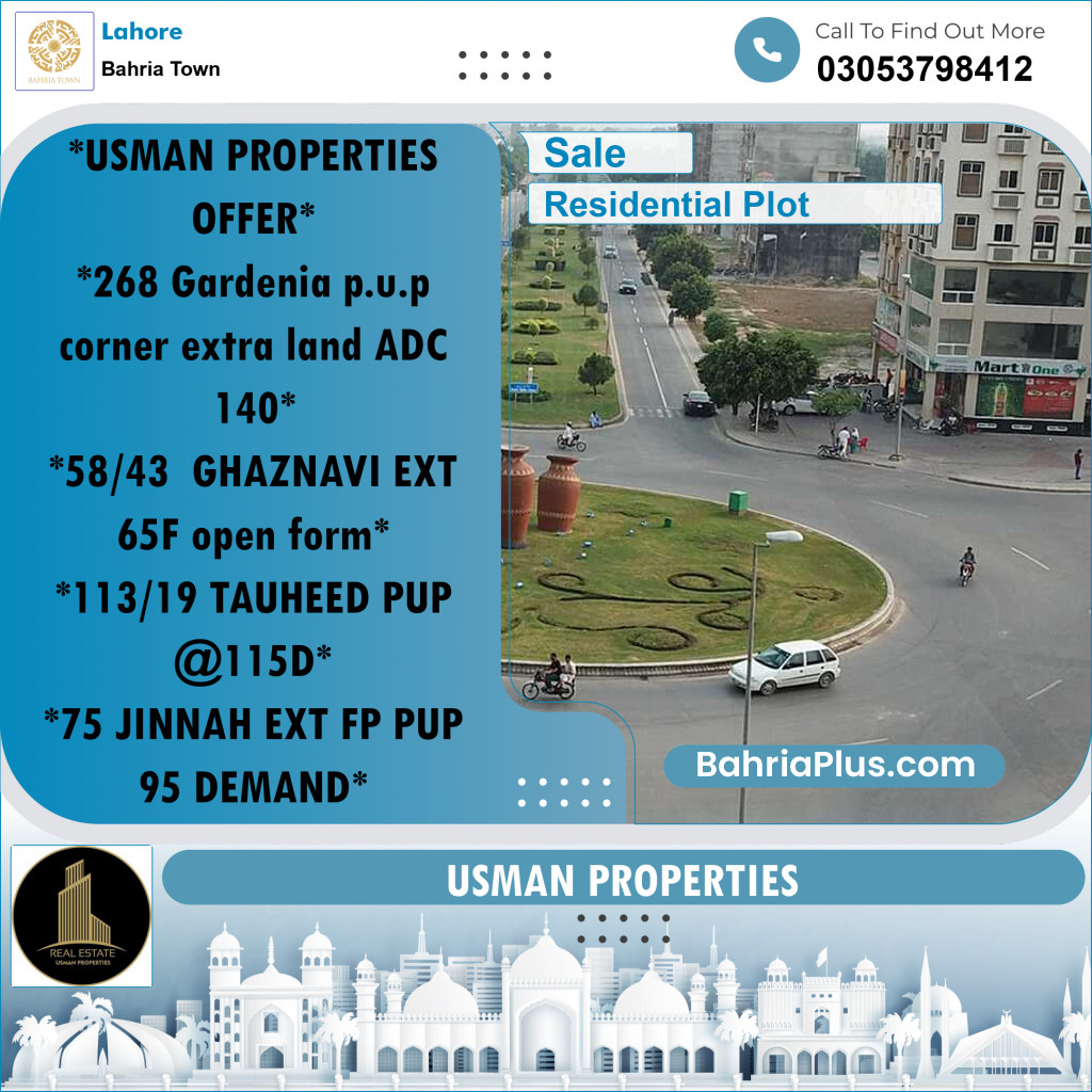 Residential Plot for Sale in Bahria Town, Lahore - (BP-253328)