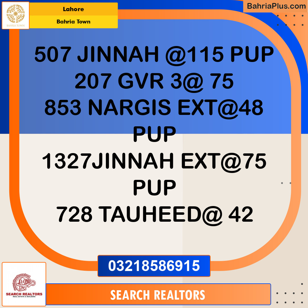 Residential Plot for Sale in Bahria Town, Lahore - (BP-253337)