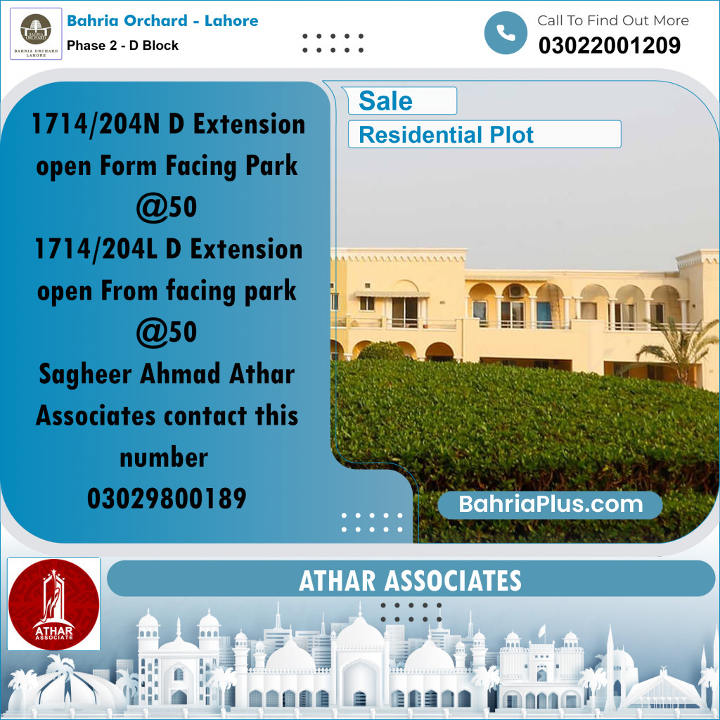 5 Marla Residential Plot for Sale in Phase 2 - D Block -  Bahria Orchard, Lahore - (BP-253339)