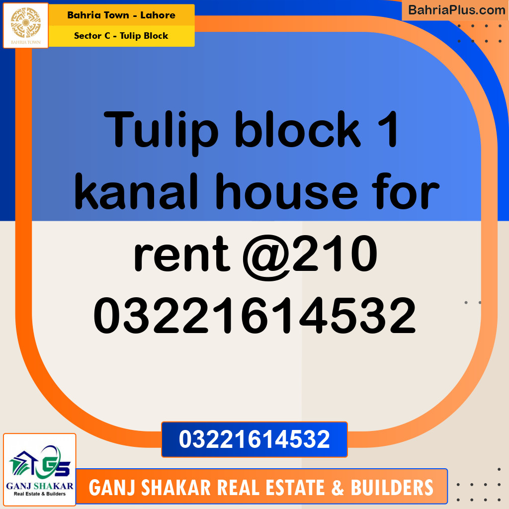 1 Kanal Residential House for Rent in Sector C - Tulip Block -  Bahria Town, Lahore - (BP-253360)