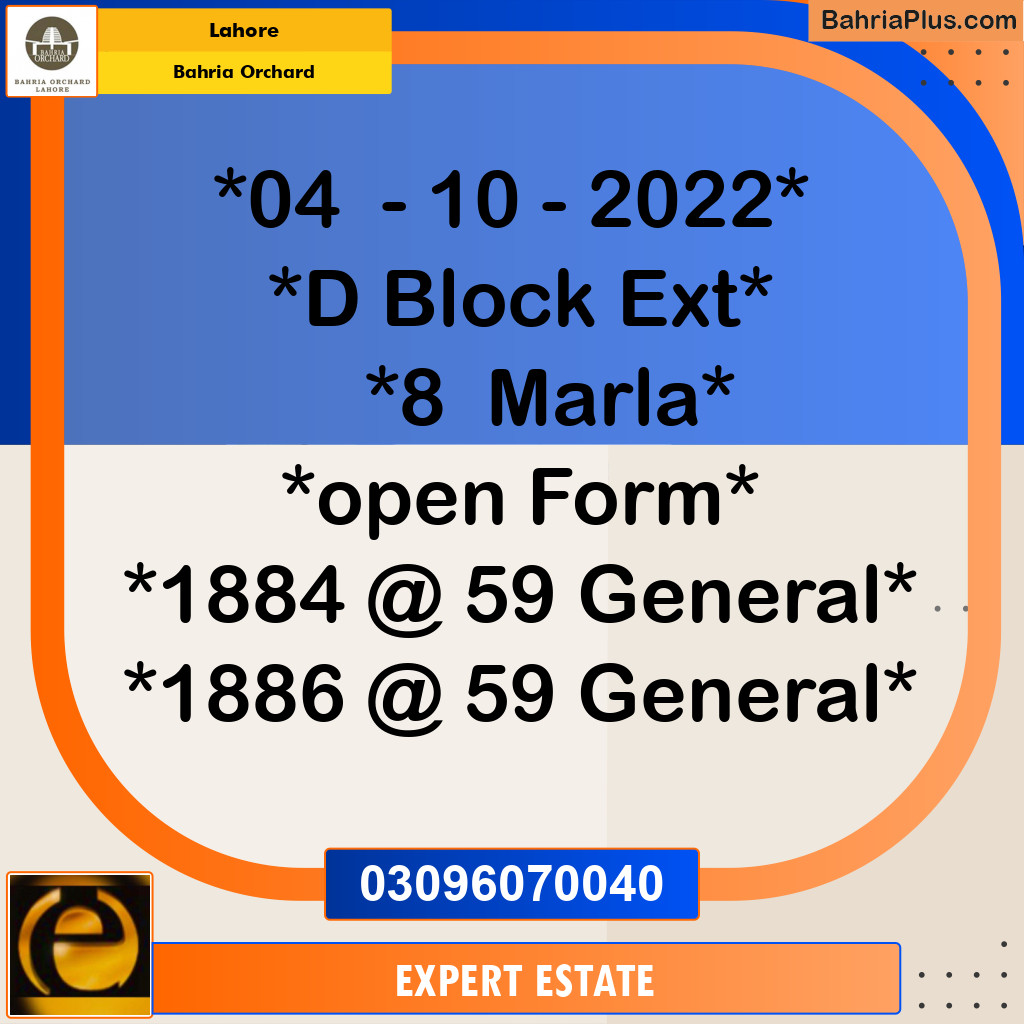 8 Marla Residential Plot for Sale in Bahria Orchard, Lahore - (BP-253377)