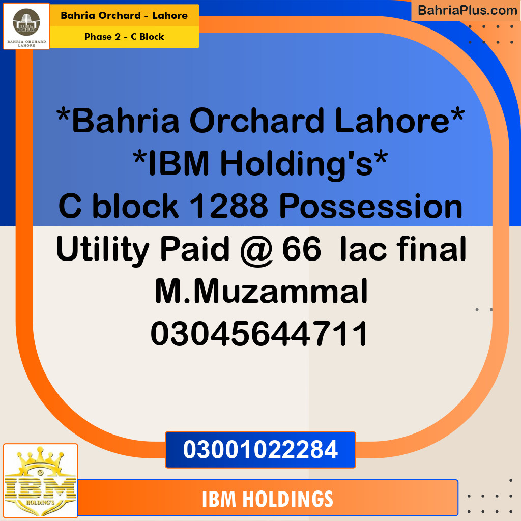 5 Marla Residential Plot for Sale in Phase 2 - C Block -  Bahria Orchard, Lahore - (BP-253378)
