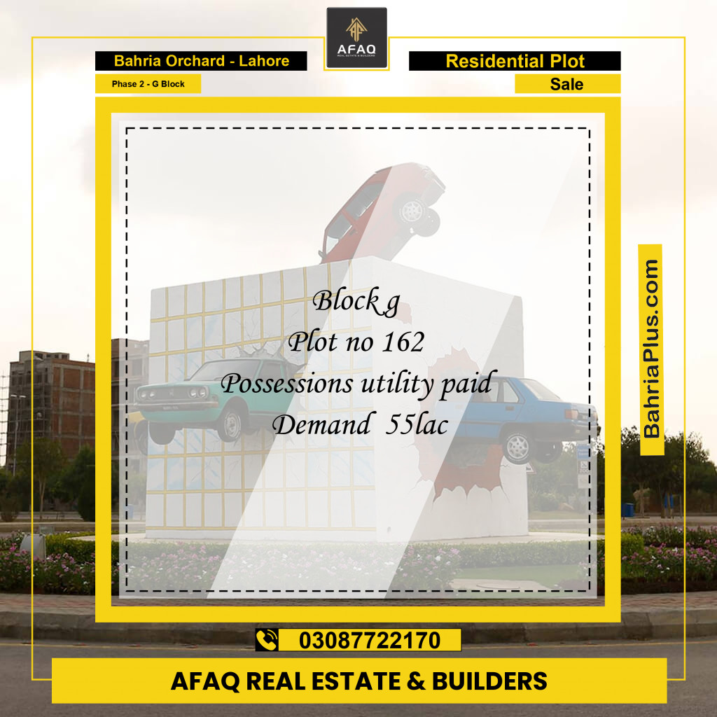 5 Marla Residential Plot for Sale in Phase 2 - G Block -  Bahria Orchard, Lahore - (BP-253395)
