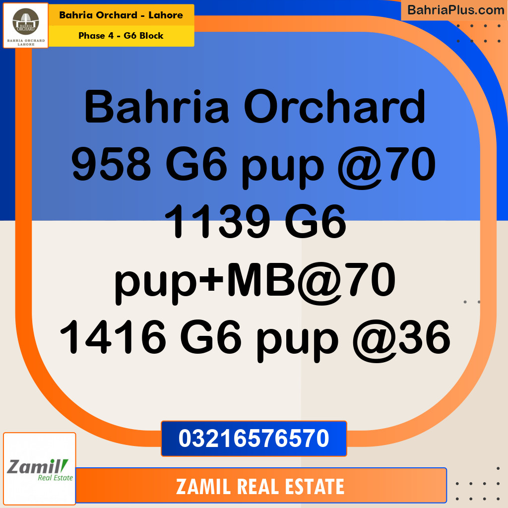 10 Marla Residential Plot for Sale in Phase 4 - G6 Block -  Bahria Orchard, Lahore - (BP-253400)