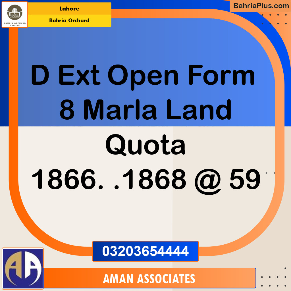 Residential Plot for Sale in Bahria Orchard, Lahore - (BP-253420)