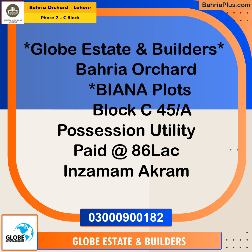 Residential Plot for Sale in Phase 2 - C Block -  Bahria Orchard, Lahore - (BP-253505)