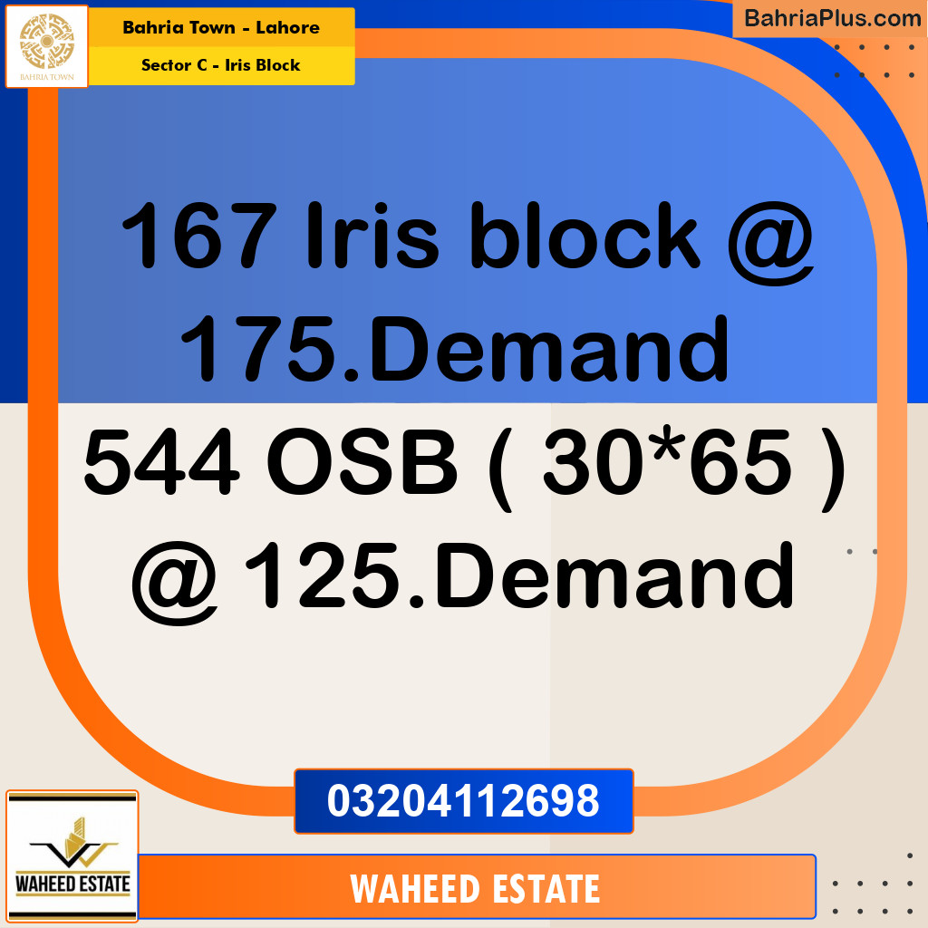 10 Marla Residential Plot for Sale in Sector C - Iris Block -  Bahria Town, Lahore - (BP-253579)