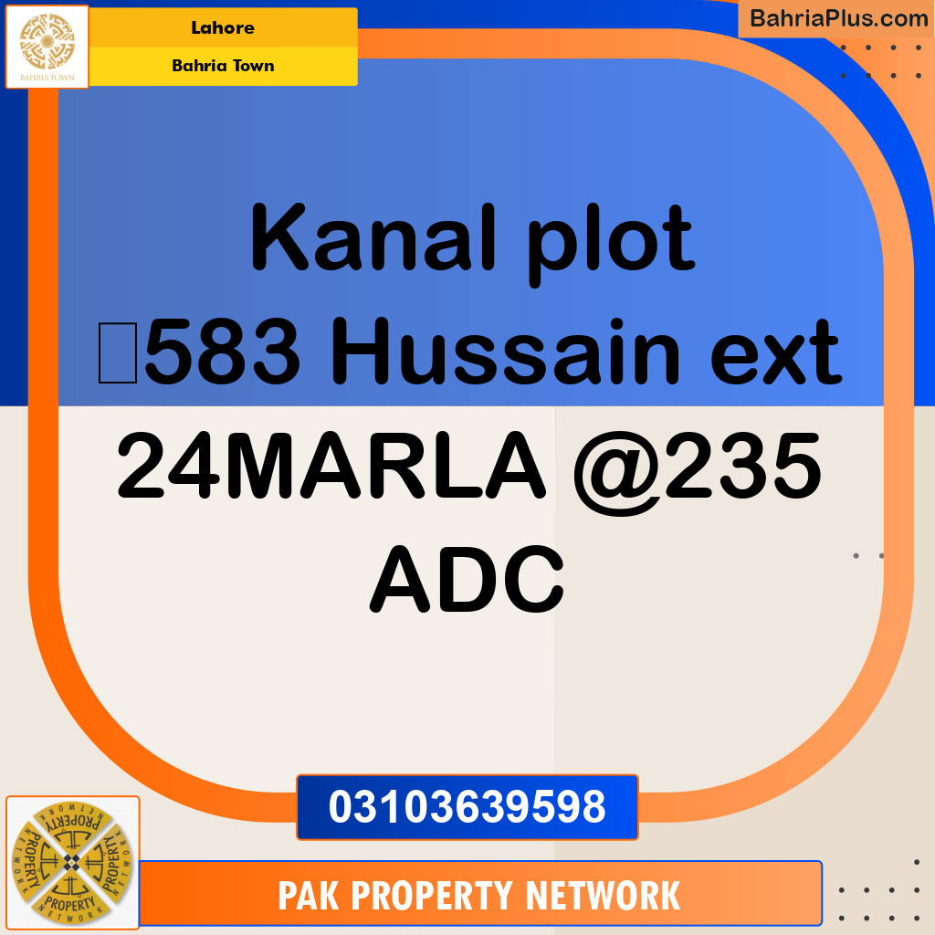 Residential Plot for Sale in Bahria Town, Lahore - (BP-253610)