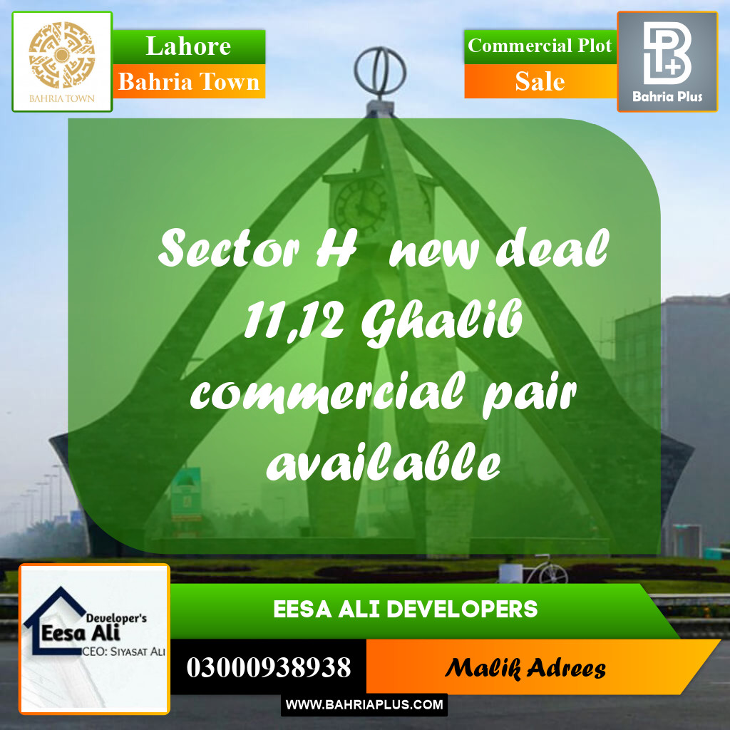 Commercial Plot for Sale in Bahria Town, Lahore - (BP-253711)