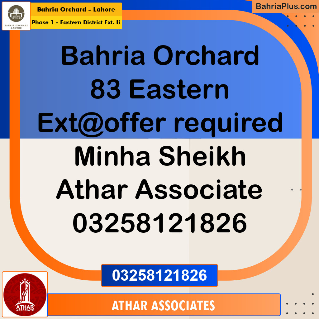 5 Marla Residential Plot for Sale in Phase 1 - Eastern District Ext. II -  Bahria Orchard, Lahore - (BP-253736)