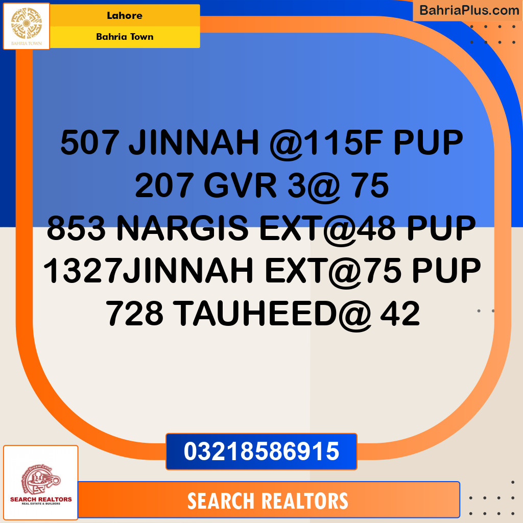Residential Plot for Sale in Bahria Town, Lahore - (BP-253764)