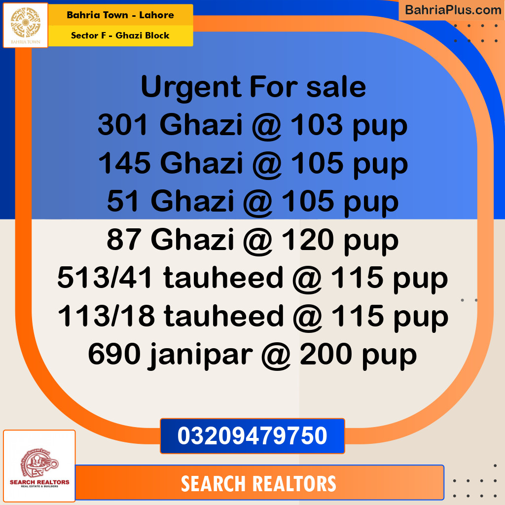 10 Marla Residential Plot for Sale in Sector F - Ghazi Block -  Bahria Town, Lahore - (BP-253808)
