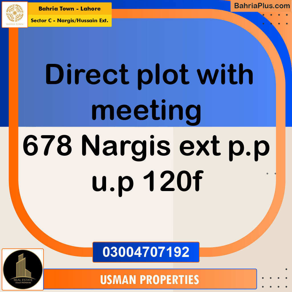10 Marla Residential Plot for Sale in Sector C - Nargis/Hussain Ext. -  Bahria Town, Lahore - (BP-253855)