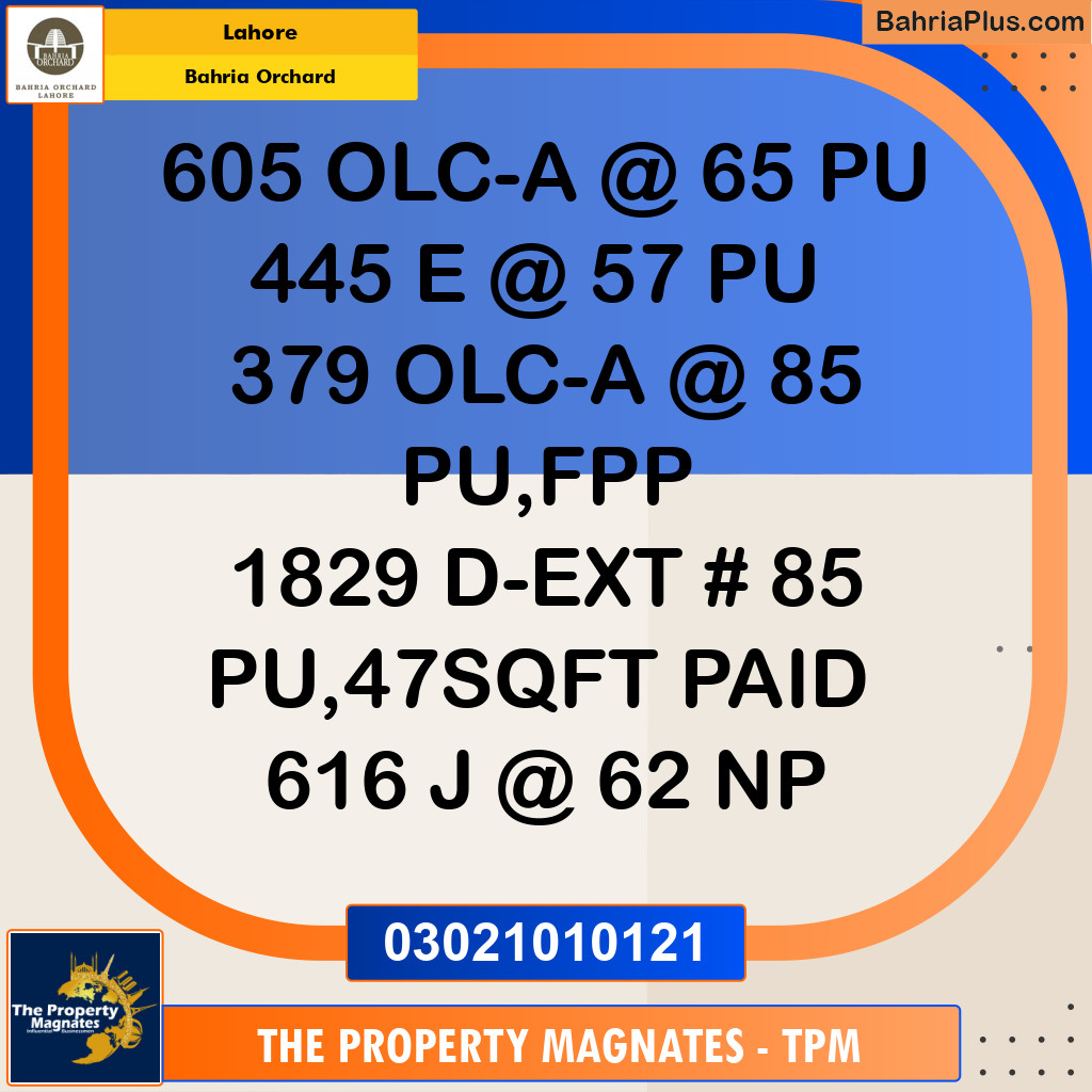 Residential Plot for Sale in Bahria Orchard, Lahore - (BP-253857)