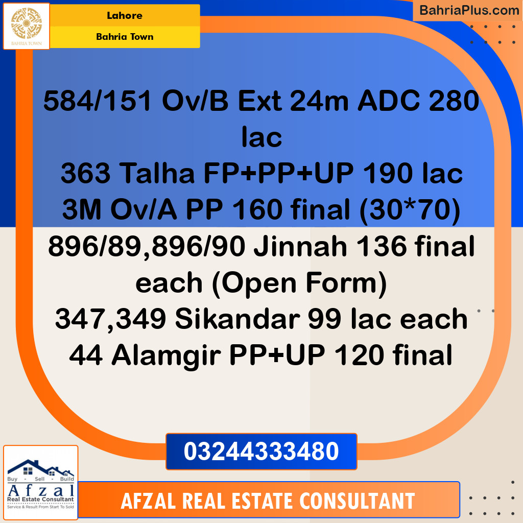 Residential Plot for Sale in Bahria Town, Lahore - (BP-253895)