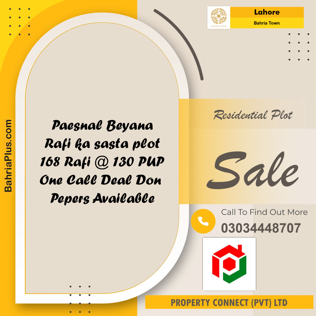 Residential Plot for Sale in Bahria Town, Lahore - (BP-253917)
