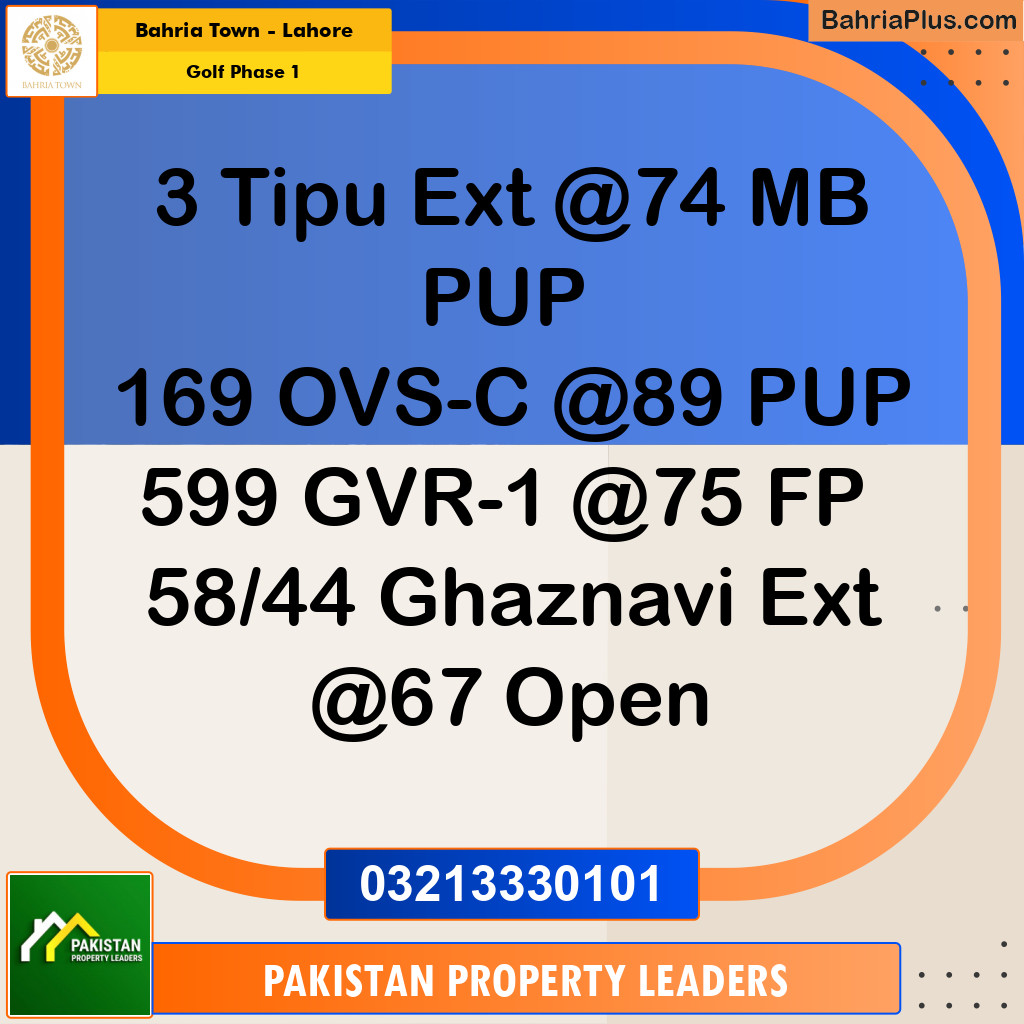 5 Marla Residential Plot for Sale in Golf Phase 1 -  Bahria Town, Lahore - (BP-253925)