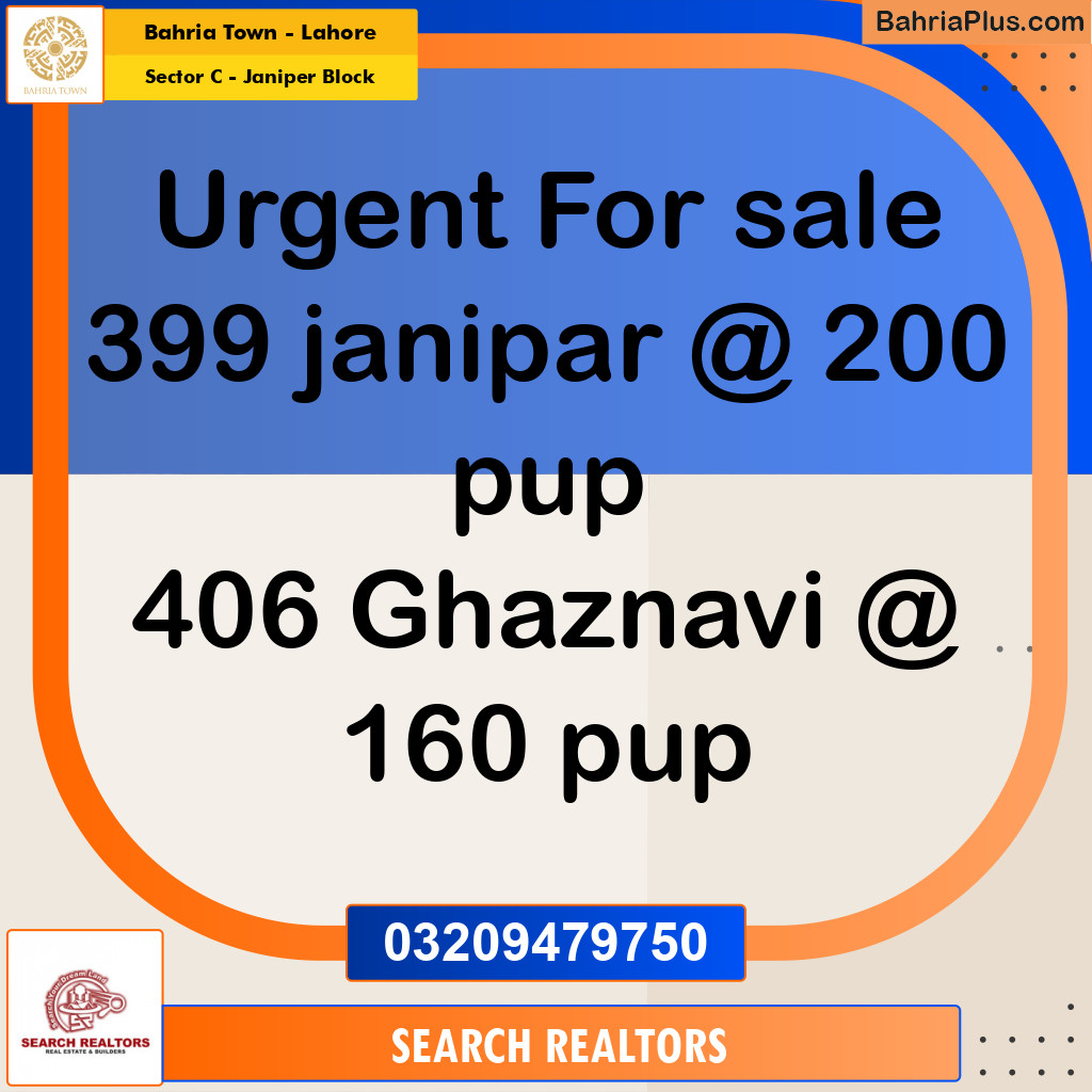 10 Marla Residential Plot for Sale in Sector C - Janiper Block -  Bahria Town, Lahore - (BP-253928)