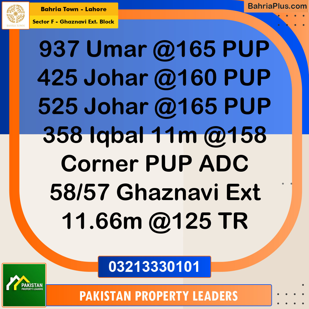 12 Marla Residential Plot for Sale in Sector F - Ghaznavi Ext. Block -  Bahria Town, Lahore - (BP-253929)