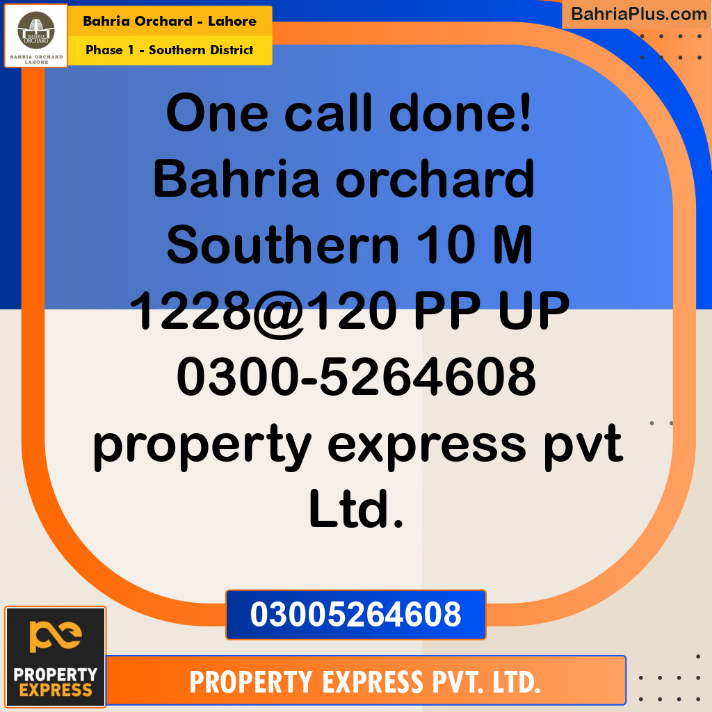 10 Marla Residential Plot for Sale in Phase 1 - Southern District -  Bahria Orchard, Lahore - (BP-253960)