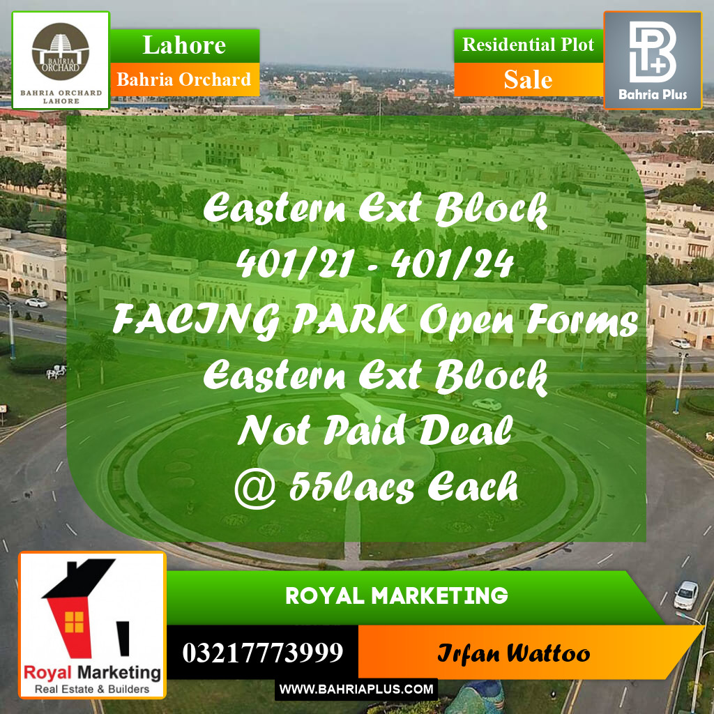 Residential Plot for Sale in Bahria Orchard, Lahore - (BP-253992)