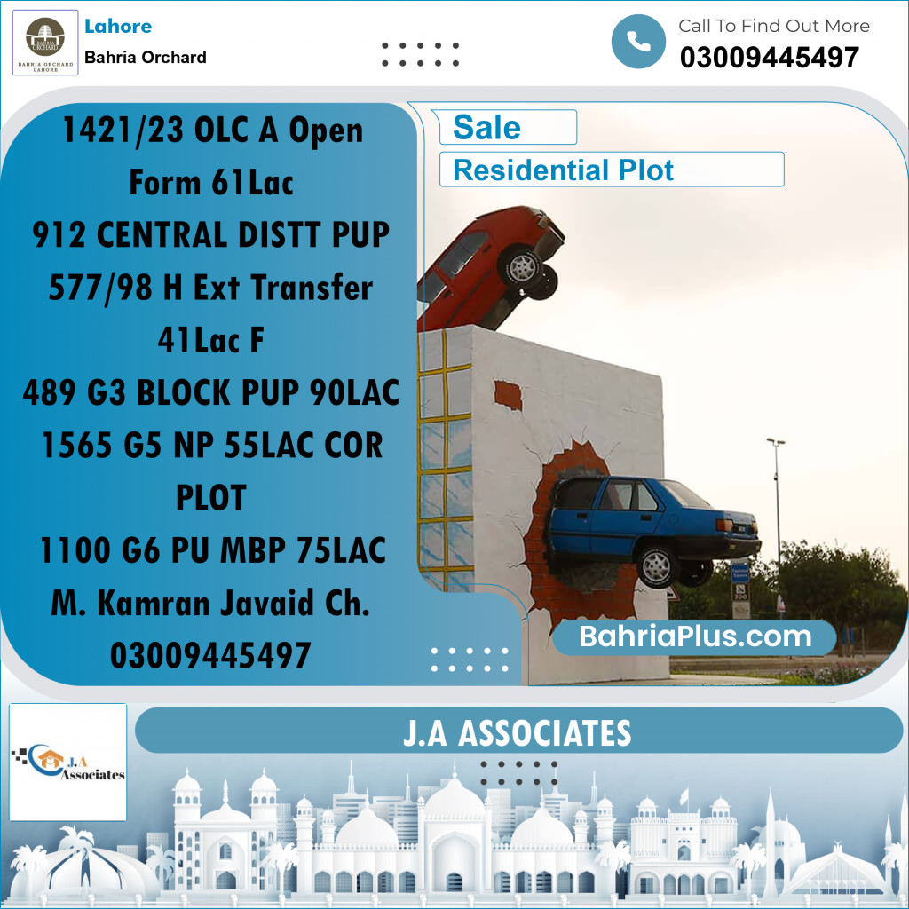 Residential Plot for Sale in Bahria Orchard, Lahore - (BP-254044)