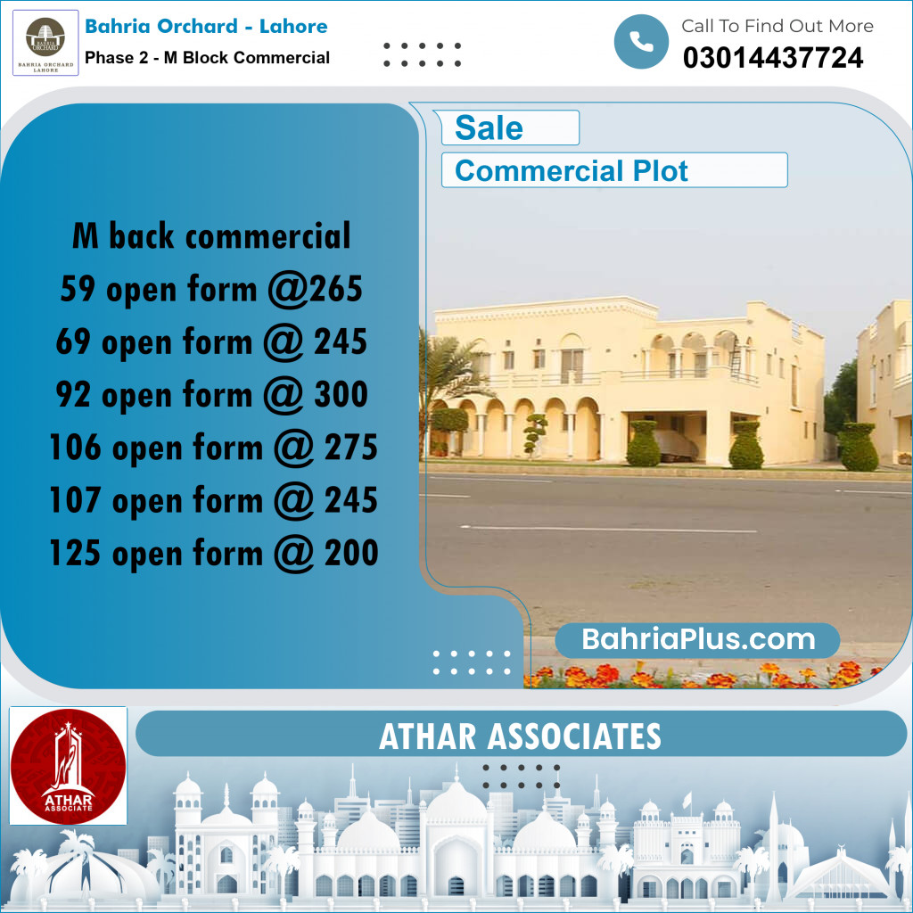5 Marla Commercial Plot for Sale in Phase 2 - M Block Commercial -  Bahria Orchard, Lahore - (BP-254051)