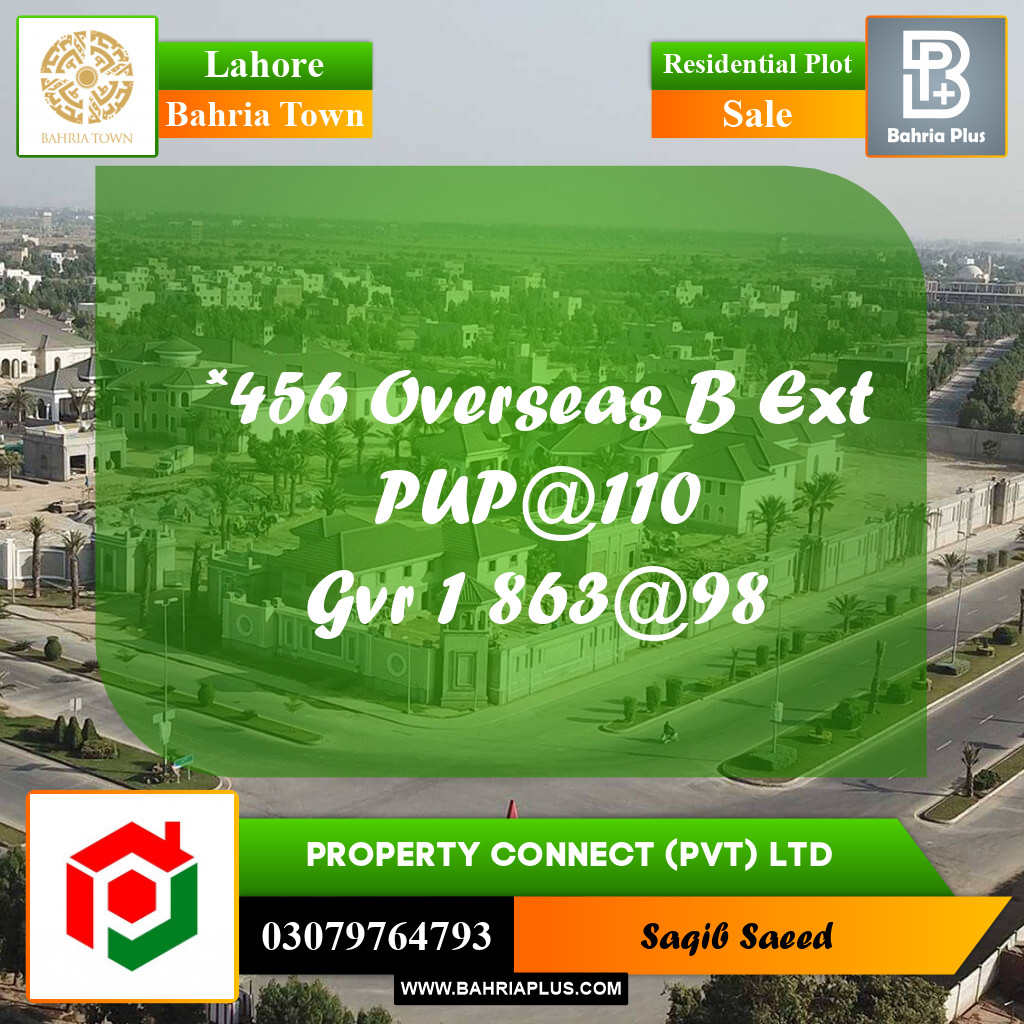 Residential Plot for Sale in Bahria Town, Lahore - (BP-254072)
