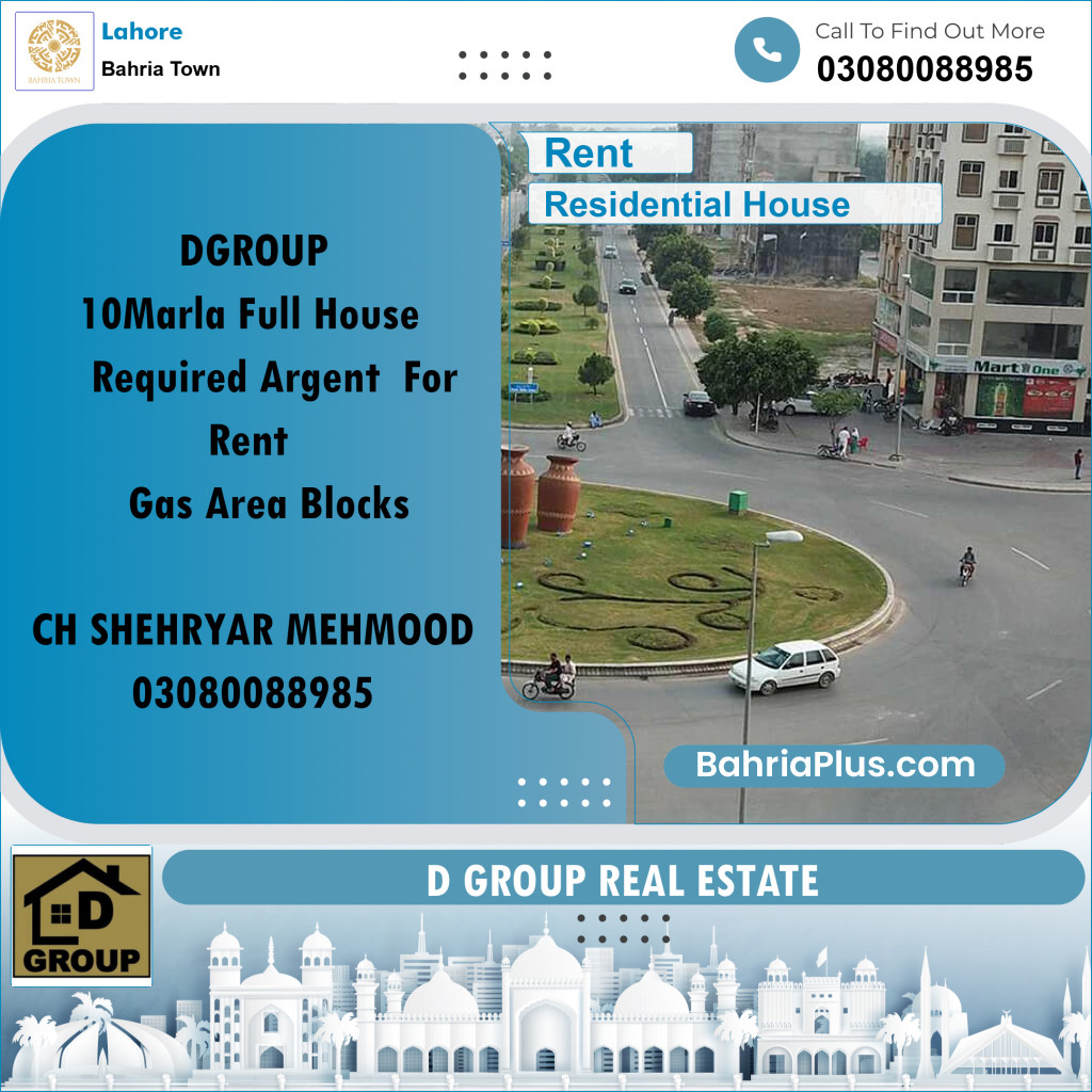 Residential House for Rent in Bahria Town, Lahore - (BP-254095)