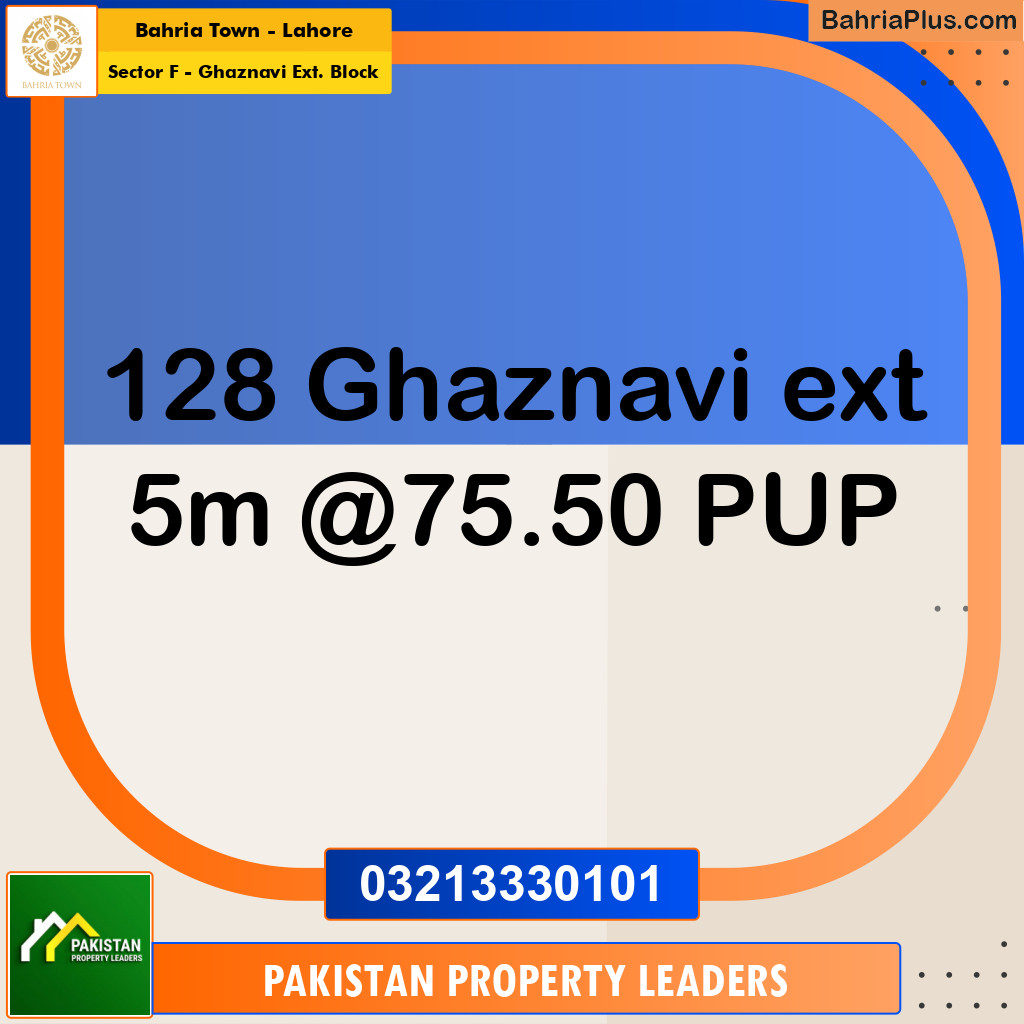 5 Marla Residential Plot for Sale in Sector F - Ghaznavi Ext. Block -  Bahria Town, Lahore - (BP-254097)