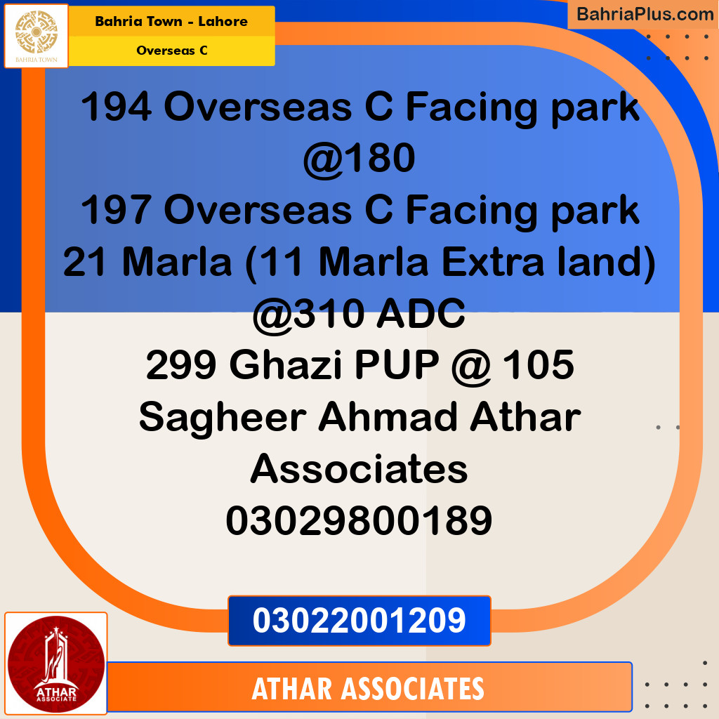 10 Marla Residential Plot for Sale in Overseas C -  Bahria Town, Lahore - (BP-254152)