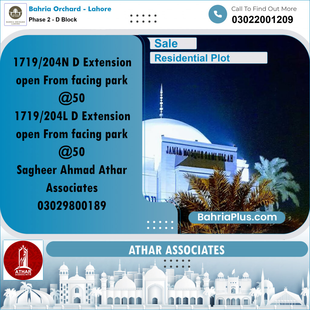 5 Marla Residential Plot for Sale in Phase 2 - D Block -  Bahria Orchard, Lahore - (BP-254156)