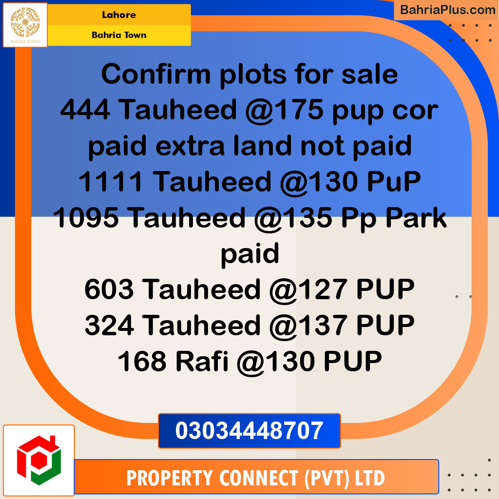 Residential Plot for Sale in Bahria Town, Lahore - (BP-254192)