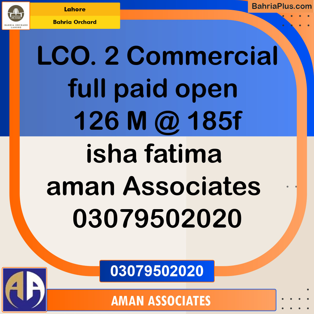 Residential Plot for Sale in Bahria Orchard, Lahore - (BP-254201)