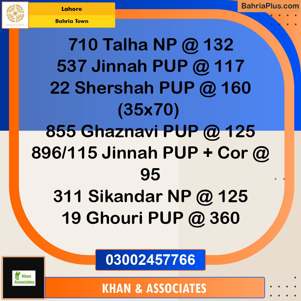 Residential Plot for Sale in Bahria Town, Lahore - (BP-254227)