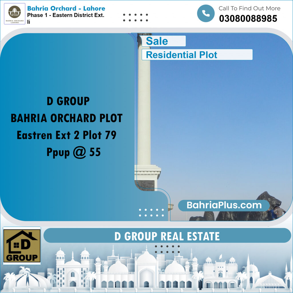 5 Marla Residential Plot for Sale in Phase 1 - Eastern District Ext. II -  Bahria Orchard, Lahore - (BP-254237)