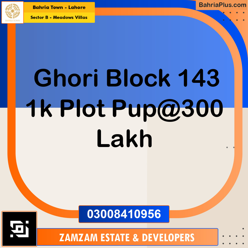 1 Kanal Residential Plot for Sale in Sector B - Meadows Villas -  Bahria Town, Lahore - (BP-254290)