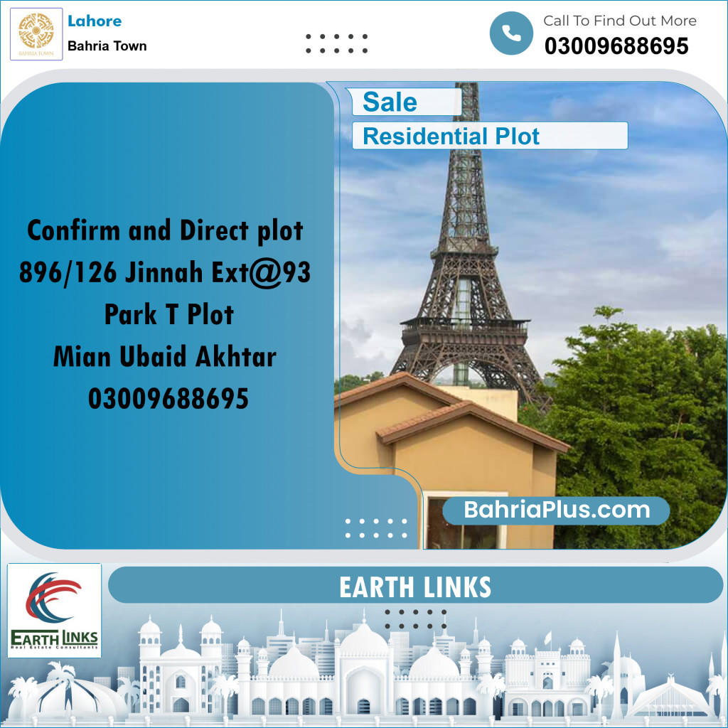 Residential Plot for Sale in Bahria Town, Lahore - (BP-254297)