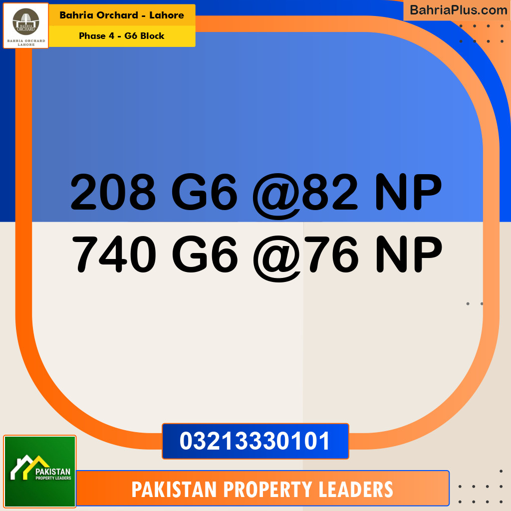 10 Marla Residential Plot for Sale in Phase 4 - G6 Block -  Bahria Orchard, Lahore - (BP-254350)