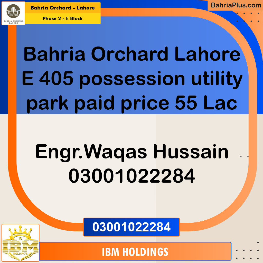 5 Marla Residential Plot for Sale in Phase 2 - E Block -  Bahria Orchard, Lahore - (BP-254409)