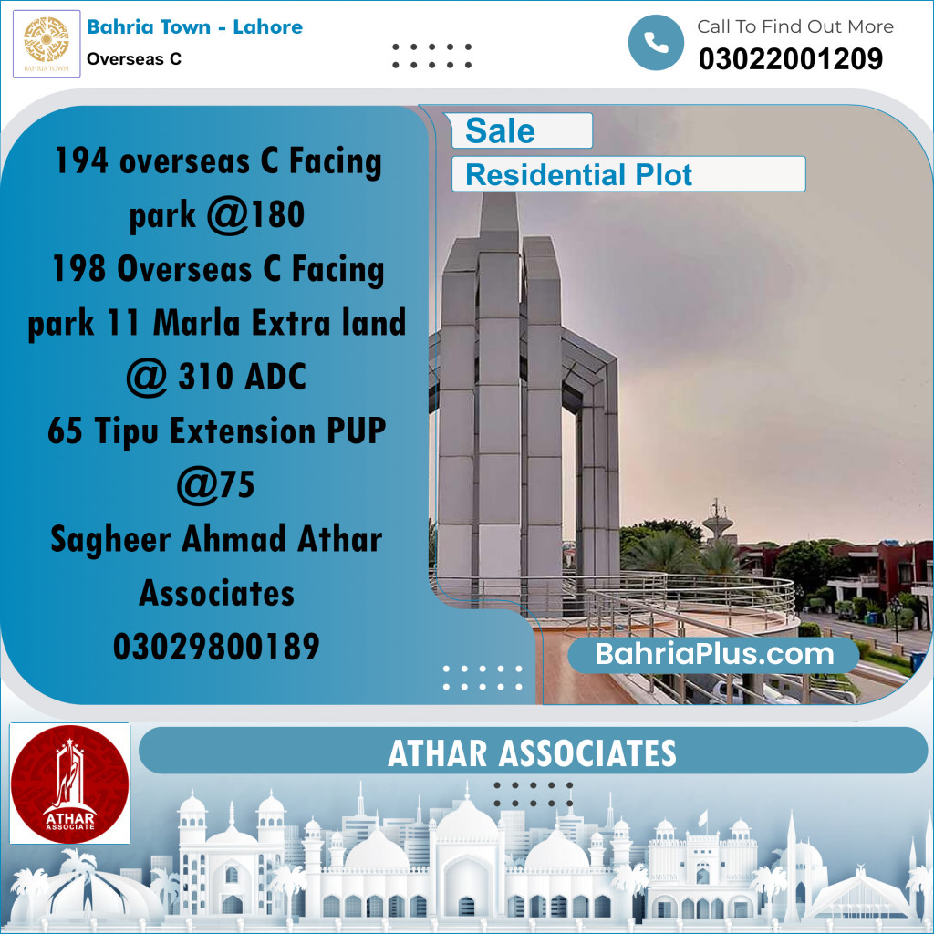 10 Marla Residential Plot for Sale in Overseas C -  Bahria Town, Lahore - (BP-254413)