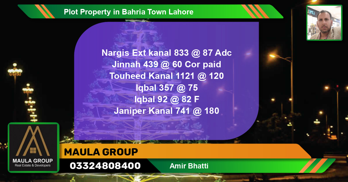 Residential Plot for Sale in Bahria Town, Lahore - (BP-25442)