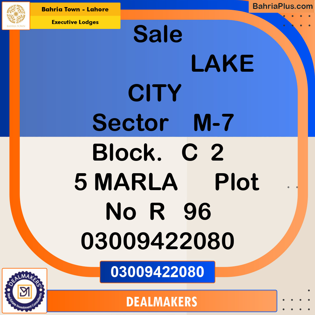 5 Marla Residential Plot for Sale in Executive Lodges -  Bahria Town, Lahore - (BP-254424)