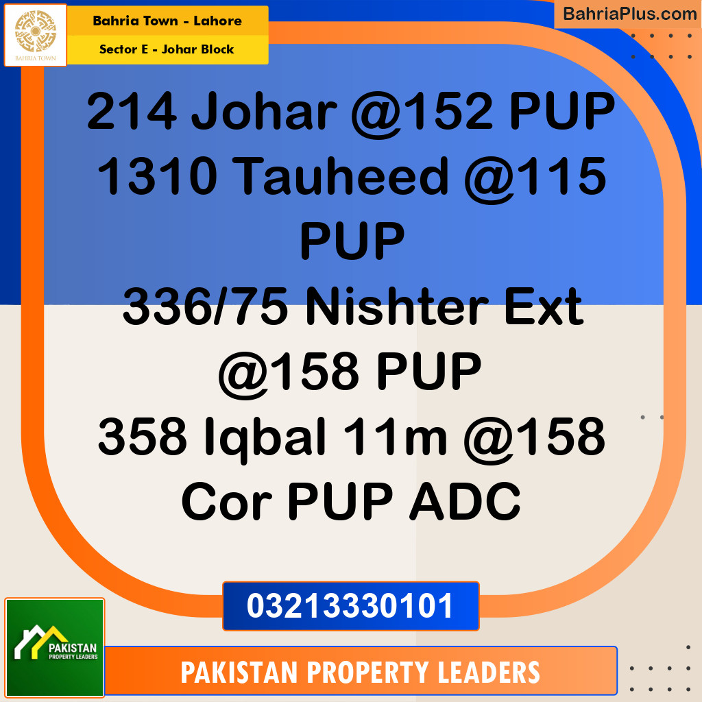 10 Marla Residential Plot for Sale in Sector E - Johar Block -  Bahria Town, Lahore - (BP-254435)