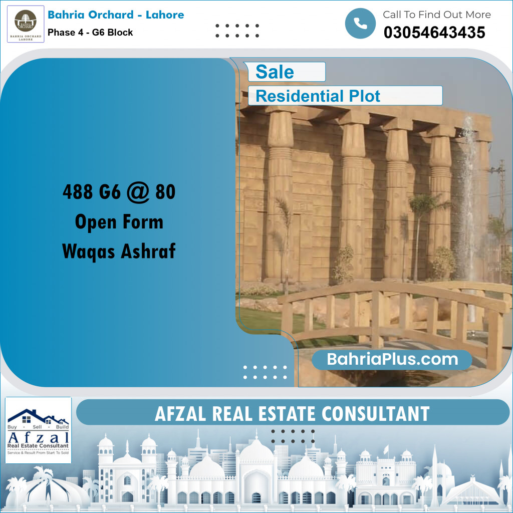 Residential Plot for Sale in Phase 4 - G6 Block -  Bahria Orchard, Lahore - (BP-254440)